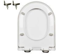 LIQONWAG Asiento de Inodoro con Tapa, Cierre Silencioso, Liberación Rápida con un Solo Clic, Fácil Instalación, Asiento Y Tapa de Inodoro de Cierre Suave, Fácil Limpieza, Nunca Se Afloja, Asientos de