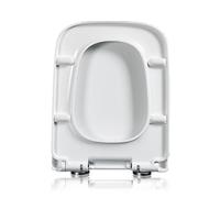 LIQONWAG Asiento de Inodoro Cuadrado de Esquina Redonda, 45 X 35,5 Cm, Asiento de Inodoro Universal de Polipropileno Grueso con Bisagras de Desmontaje Rápido con un Solo Clic para una Fácil Instalació