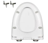 LIQONWAG Asiento de Inodoro de Cierre Lento, Tapa Y Asiento de Inodoros, Cierre Silencioso con Bisagra Ajustable de 360° Y Liberación Rápida con un Solo Clic para una Limpieza Fácil, Asientos de Inodo