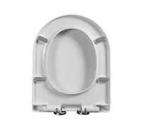 LIQONWAG Asiento de Inodoro de Cierre Suave, en Forma de D, de Liberación Rápida para una Limpieza Fácil, Asiento de Inodoro Duradero, Bisagra Superior Ajustable de 360°./17.32In