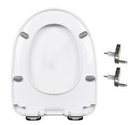 LIQONWAG Asiento de Inodoro de Cierre Suave, Tapa de Inodoro de Cierre Silencioso, Tapa de Inodoro en Forma de D/U con Bisagra Ajustable Y de Liberación Rápida para una Fácil Instalación Y Limpieza, P