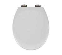 LIQONWAG Asiento de Inodoro de Cierre Suave, Tapa Ovalada de Tamaño Estánde 37 X 44 Cm, Fácil de Limpiar, de Liberación Rápida, Fabricado en Polipropileno Duradero, con Ajuste Superior.