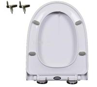 LIQONWAG Asiento de Inodoro de Cierre Suave, Tapa Y Asiento de Inodoro de Cierre Silencioso, Nunca Se Afloja, Bisagra Ajustable de 360°, Liberación Rápida con un Solo Clic, Fácil de Instalar Y Limpiar