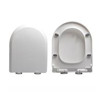 LIQONWAG Asiento de Inodoro en Forma de V/D/U, Cierre Lento, Tapa de Pp Blanca con Bisagras Ajustables Y Liberación Rápida para una Fácil Instalación Y Limpieza, Fijación Superior Sencilla./44 * 35Cm