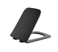 LIQONWAG Asientos de Inodoro Cuadrados, Tapa Negra, Fácil de Limpiar, Asiento de Inodoro Cuadrado, Cierre Suave, Liberación Rápida, Fijación Superior, en Uf, Reemplazo/350 * 450Mm