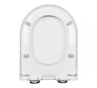 LIQONWAG Asientos de Inodoro de Cierre Silencioso, Material Pp, Forma D/U, Grueso, Cierre Suave, Bisagra Metálica Ajustable 360°, Liberación Rápida para Facilitar la Limpieza, Fijación Superior,/33.5*