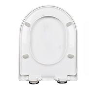 LIQONWAG Asientos de Inodoro de Cierre Silencioso, Material Pp, Forma D/U, Grueso, Cierre Suave, Bisagra Metálica Ajustable 360°, Liberación Rápida para Facilitar la Limpieza, Fijación Superior,/36*46