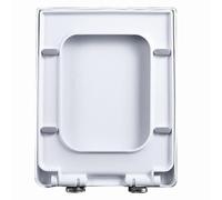 LIQONWAG Asientos de Inodoros, Asiento de Inodoro de Cierre Suave, Asiento de Inodoro Cuadrado con Liberación Rápida para Fácil Instalación Y Limpieza, Bisagras Ajustables de Acero Inoxidable, Fijació