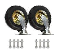 LIQONWAG Juego de 2 Ruedas Giratorias Resistentes Y Fijas Industriales de Goma Neumática de 6", 8" Y 10", Ruedas de Repuesto Móviles Y Silenciosas con Amortiguación./Swivel/8In/200Mm