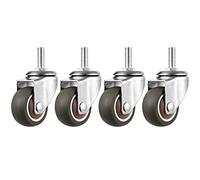 LIQONWAG Juego de 4 Ruedas Giratorias con Vástago Roscado, Ruedas Móviles de Goma Suave, Ruedas Lisas Y Antidesgaste, para Carritos, Muebles, Plataformas Rodantes Y Bancos de Trabajo./Universal/Ø38Mm