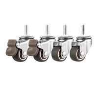 LIQONWAG Juego de 4 Ruedas Giratorias con Vástago Roscado, Ruedas Móviles de Goma Suave, Ruedas Lisas Y Antidesgaste, para Carritos, Muebles, Plataformas Rodantes Y Bancos de Trabajo./Brake+Universal/