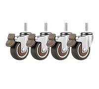 LIQONWAG Juego de 4 Ruedas Giratorias con Vástago Roscado, Ruedas Móviles de Goma Suave, Ruedas Lisas Y Antidesgaste, para Carritos, Muebles, Plataformas Rodantes Y Bancos de Trabajo./Brake/Ø50Mm