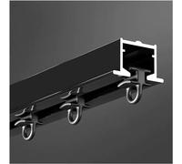 LIQONWAG Riel de Cortina para Hospital, Rv, Resistente, Deslizante, para Techo, Empotrado, Preincrustado, Oculto, de Metal, Cortable, para División de Habitaciones. Riel de Cortina./Black/300Cm/9.8Ft