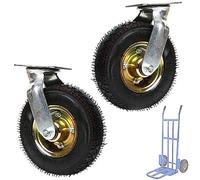 LIQONWAG Rueda Giratoria Industrial Fija de Alta Resistencia, de 6, 8 Y 10 Pulgadas, con Amortiguación Y Antipinchazos, para Transporte Industrial con Ruedas de Repuesto./Swivel/250Mm/10In