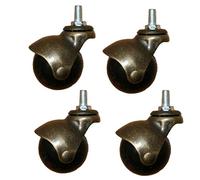 LIQONWAG Ruedas de Bola de Bronce, Ruedas de 2 Pulgadas, Ruedas de Bola de Oro Antiguo para Muebles, Montaje de Varilla Roscada M8/M10 Mm, Ruedas para Silla de Oficina, Ruedas para Sofá/M10/4 Pcs