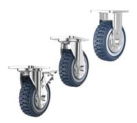 LIQONWAG Ruedas de Transporte Industrial, Ruedas de Alta Resistencia, Ruedas Giratorias para Muebles, Ruedas para Carritos, un Rodamiento de 450 Kg, Todo Terreno/Braking/5In