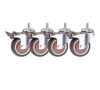 LIQONWAG Ruedas Giratorias de 2,5 Pulgadas para Muebles, Resistentes, de Goma, con Rodamientos de Bolas para un Movimiento Suave, Vástago Roscado M8 X 15 Mm, Paquete de 4 Ruedas con Capacidad de Carga