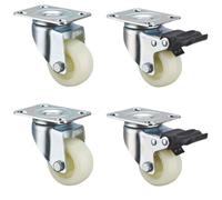 LIQONWAG Ruedas Giratorias de 2 Pulgadas para Muebles con Freno, Paquete de 4, Ruedas de Polipropileno para Mesas de Centro Pequeñas./Sier/2Inch