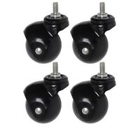 LIQONWAG Ruedas Giratorias de Bola para Muebles, Ruedas con Vástago Roscado Y Placa Giratoria, para Mesa, Tocador, Armario, Paquete de 4/1.5Inch