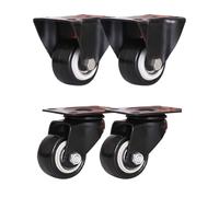 LIQONWAG Ruedas Giratorias para Muebles, Ruedas Silenciosas de Poliuretano, Ruedas Industriales Pequeñas Universales, Juego de 4 Piezas, Ruedas para Muebles/Black/2Inch