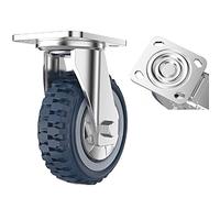 LIQONWAG Ruedas Giratorias Resistentes (Paquete de 1), Ruedas de Transporte Industrial, Ruedas Giratorias de Goma Antideslizantes, Todoterreno, una Rueda con Capacidad de Carga de 450 Kg./Rotating/4In