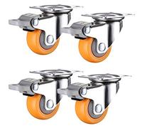 LIQONWAG Ruedas Giratorias Resistentes para Muebles, 4 Unidades, con Placa Giratoria, de Metal, con Placa Superior de 360°./Brake/1.25In