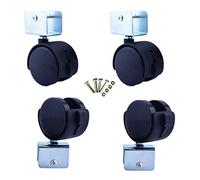 LIQONWAG Ruedas Giratorias Resistentes para Muebles, 4 Unidades, de Goma, de 2 Pulgadas Y con Freno, para Cuna Infantil./20Mm/0.8In