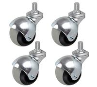 LIQONWAG Ruedas Giratorias Resistentes para Muebles, con 4 Bolas, Universales de Tpr, con Soporte Galvanizado Y Capacidad de 90 Kg./Threaded Rod/2In