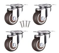 LIQONWAG Ruedas Giratorias Resistentes para Muebles, Ruedas Giratorias de 4 Placas, Ruedas con Freno, Ruedas de Goma para Muebles, con Tornillos Y Placa Superior de Montaje de 360°./Universal/2In