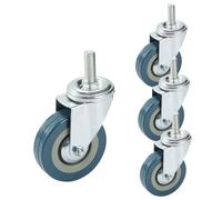 LIQONWAG Ruedas Giratorias Roscadas de 65/75 Mm, 4 Ruedas Silenciosas con Freno, M10/M12, Capacidad de Carga de 80 Kg, Antidesgaste, con Bloqueo de Seguridad, para Muebles Y Bancos de Trabajo/Swivel/7