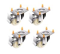 LIQONWAG Ruedas Giratorias Sólidas de Nailon X4, Ruedas de Goma Silenciosas, Ruedas de Repuesto para Muebles, Ruedas Pequeñas para Electrodomésticos Y Equipos, Ruedas Resistentes./Withbrake/5In