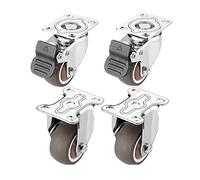 LIQONWAG Ruedas para Muebles, Ruedas de Transporte, Ruedas Giratorias con Freno, Ruedas Resistentes con Palés, Ruedas Ultra Silenciosas para Muebles./Fixed+Brake/1In