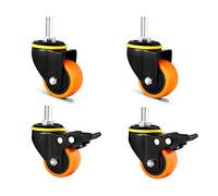 LIQONWAG Ruedas para Muebles, Ruedas Giratorias de Goma, Ruedas Resistentes de 2 Pulgadas, Ruedas de Transporte Industrial, Poliuretano, Silenciosas Y Resistentes Al Desgaste, Aptas para Carros, Equip