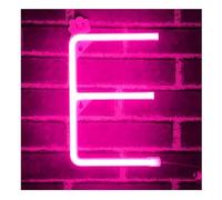 LIQS Logotipo de Neón con Letras LED,Batería y Alimentación USB Luz Nocturna de Neón Letrero de Neón Decorado Con Luces de Pared (E, Rosa)