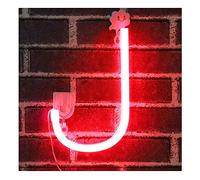 LIQS Logotipo de Neón con Letras LED,Batería y Alimentación USB Luz Nocturna de Neón Letrero de Neón Decorado Con Luces de Pared (J, Rojo)
