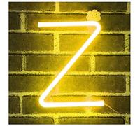 LIQS Logotipo de Neón con Letras LED,Batería y Alimentación USB Luz Nocturna de Neón Letrero de Neón Decorado Con Luces de Pared (Z, Blanco cálido)