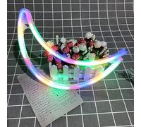 LIQS Logotipo de Neón LED,Letrero de Neón Luz Nocturna Luz de Neón LED Colgante en la Pared Suministro de Energía de la Batería USB Logotipo de Neón LED (Multi)