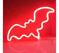 LIQS Logotipo de Neón LED,Letrero de Neón Luz Nocturna Luz de Neón LED Colgante en la Pared Suministro de Energía de la Batería USB Logotipo de Neón LED (Rojo)