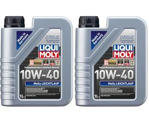 Liqui Moly 1091 MoS2 10W-40 - Aceite semisintético para Motores de automóviles de 4 Tiempos (1 L) (Paquete de 2)