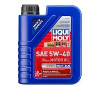 Liqui Moly 1331 Diesel High Tech 5W-40 - Aceite antifricción semisintético para Motores de automóviles de 4 Tiempos (1 L)