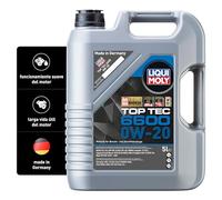 LIQUI MOLY Aceite de motor 0W-20 Top Tec ACEA C5 ACEA C6 API SP 6600 5L Compatible con TOYOTA AYGO WNB1, KGB1, NISSAN Qashqai II J11, J11, MERCEDES-BENZ Clase C T-modell S205