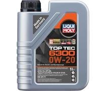 LIQUI MOLY Aceite de motor 0W-20 Top Tec ACEA C5 API SN 6300 1L Compatible con NISSAN Qashqai II J11, J11, MERCEDES-BENZ Clase C T-modell S205, SUZUKI SWIFT IV FZ, NZ, HYUNDAI i10 IA