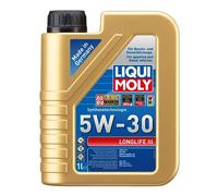 LIQUI MOLY Aceite de motor 5W-30 Longlife III Aceite sintetico ACEA C3 API SN API CF 1L Compatible con VW Polo V Hatchback 6R1, 6C1 up! Hatchback 121, 122, BL1, BL2, BL3, 123, TOYOTA AYGO WNB1, KGB1