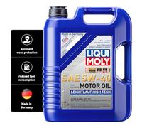 LIQUI MOLY Aceite de motor 5W-40 Leichtlauf aceite ACEA A3/B4 API SP High Tech 5L Compatible con VW Polo V Hatchback 6R1, 6C1 up! Hatchback 121, 122, BL1, BL2, BL3, 123, PEUGEOT 208 I Hatchback CA, CC