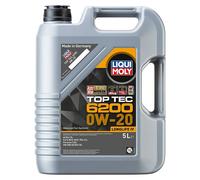 LIQUI MOLY Aceite de motor 0W-20 Top Tec ACEA C5 6200 5L Compatible con VW Polo V Hatchback 6R1, 6C1 up! Hatchback 121, 122, BL1, BL2, BL3, 123 Golf VII Hatchback 5G1, BQ1, BE1, BE2, SKODA