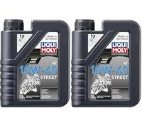 LIQUI MOLY Motorbike 4T 10W-40 Street | 1 L | Aceite de 4 tiempos de motocicleta | 1521 (Paquete de 2)