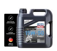 Liqui Moly Motorbike 4T 15W-50 Street, 4 L, Tecnología de síntesis de Motocicletas Aceite del Motor, SKU 1689