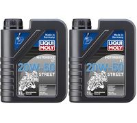 LIQUI MOLY Motorbike 4T 20W-50 Street | 1 L | Aceite de 4 tiempos de motocicleta | 1500 (Paquete de 2)