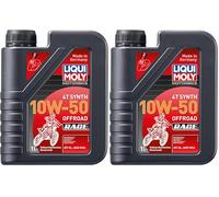 LIQUI MOLY Motorbike 4T Synth 10W-50 Offroad Race | 1 L | Aceite de 4 tiempos de motocicleta | 3051 (Paquete de 2)