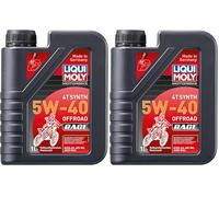 LIQUI MOLY Motorbike 4T Synth 5W-40 Offroad Race | 1 L | Aceite de 4 tiempos de motocicleta | 3018 (Paquete de 2)